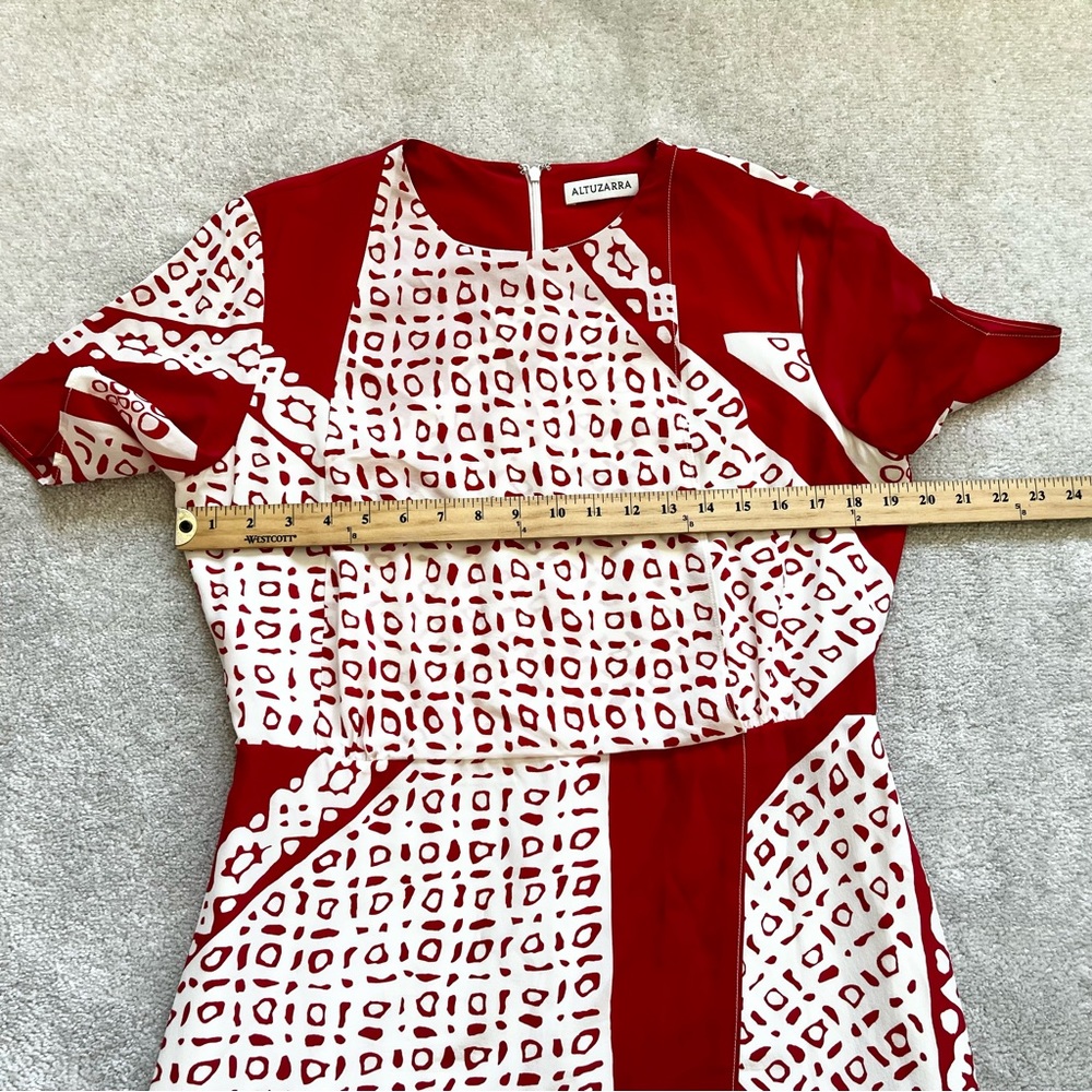 ALTUZARRA Tournelle Silk Short-Sleeve Bandana-Print Silk Dress Size 44 or 12 - Picture 9 of 13
